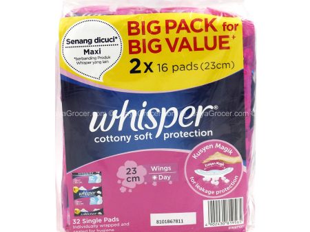 Whisper Cottony Soft Protection Day Wing Pad 16pcs x 2packs Online