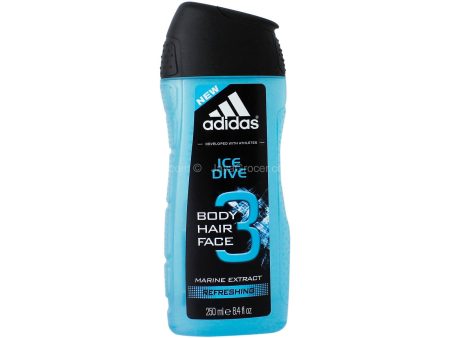 Adidas Ice Dive Refreshing Body Hair Face Shower Gel 250ml Fashion