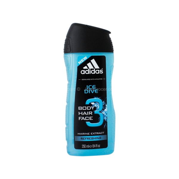 Adidas Ice Dive Refreshing Body Hair Face Shower Gel 250ml Fashion