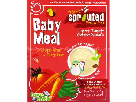 Love Earth Carrot, Tomato and Water Spinach Baby Meal 120g Online