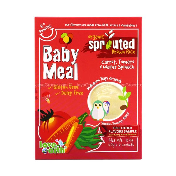 Love Earth Carrot, Tomato and Water Spinach Baby Meal 120g Online