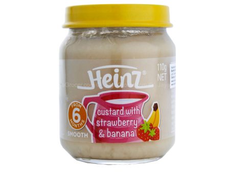 Heinz Smooth Custard with Strawberry and Banana Puree 110g Sale