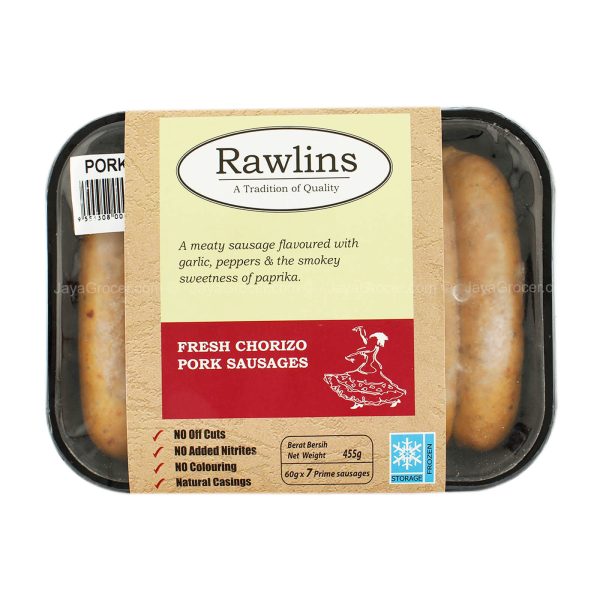 [NON-HALAL] Rawlins Pork Chorizo Sausages 455g Online now