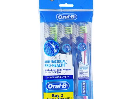 Oral-B Anti-Bacterial Pro-Health Toothbrush 2+1pcs Supply