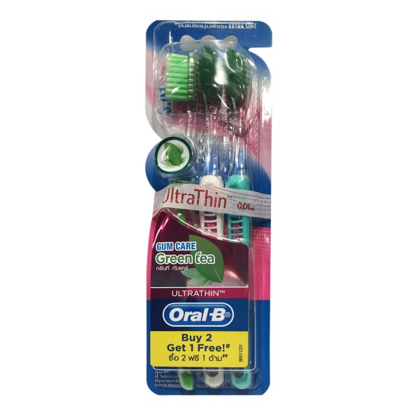 Oral-B Ultrathin Gum Care Green Tea Toothbrush 2+1pcs Online now