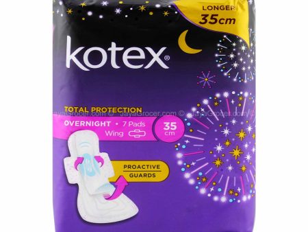 Kotex Total Protection Overnight Wing Pad 35cm x 7pcs on Sale