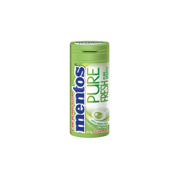 Mentos Pure Fresh Pure Breath Lime Mint Sugar Free Chewing Gum with Green Tea 29.7g Discount