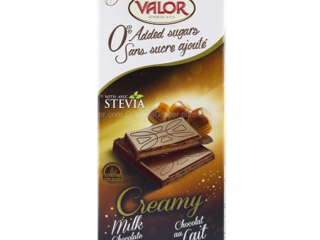 Valor 0% Added Sugar Creamy Milk Chocolate with Hazelnut Cream 100g Supply