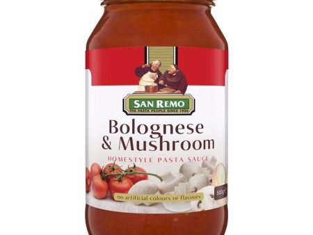 San Remo Bolognese and Mushroom Homestyle Pasta Sauce 500g Hot on Sale