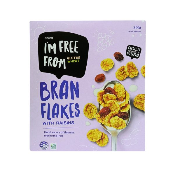 Coles Im Free From Branflakes with Raisins 250g Online Hot Sale