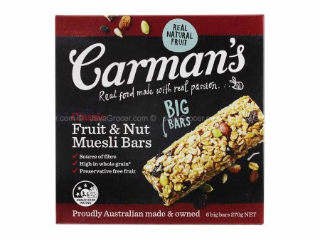 Carman’s Classic Fruit & Nut Muesli Bar 270g Supply