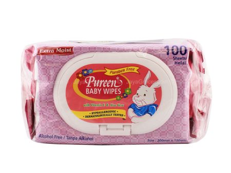 Pureen Baby Wipes (Pink) Value Pack 100pcs x 2 Hot on Sale