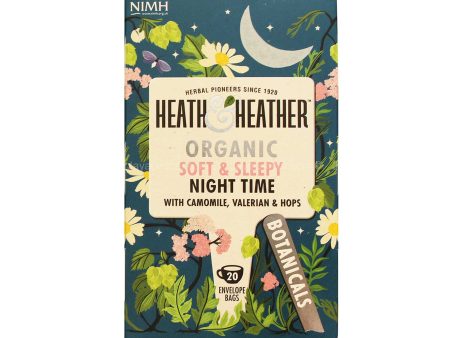 Heath & Heather Organic Soft And Sleepy Night Time Tea with Camomile, Valerian and Hops 40g Online Sale