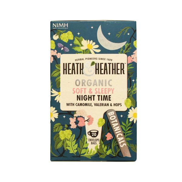 Heath & Heather Organic Soft And Sleepy Night Time Tea with Camomile, Valerian and Hops 40g Online Sale