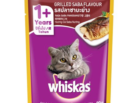 Whiskas Pouch 1+ Years (Grilled Saba Flavour) 80g Online Sale