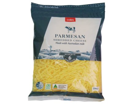 COLES DAIRY CHEESE SHRED PARMESAN 250G Sale