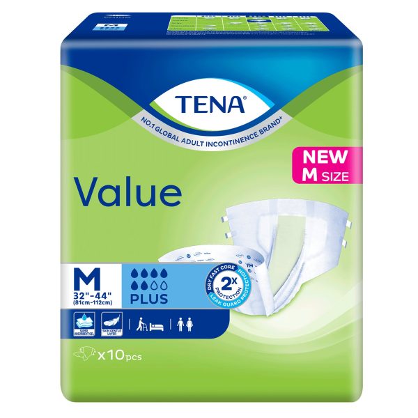 Tena Value Adult Diapers (Medium) 10pcs pack Discount