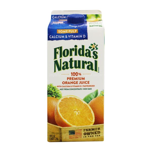 Floridas Natural 100% Premium Orange Juice with Calcium and Vitamin D (Some Pulp) 1.5L For Sale