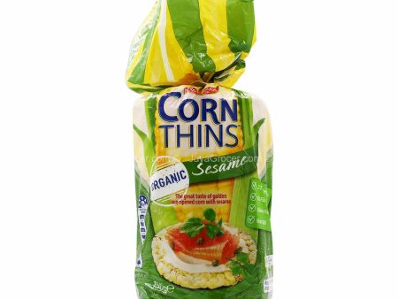 Real Foods Corn Thins Sesame Organic 150g Online now