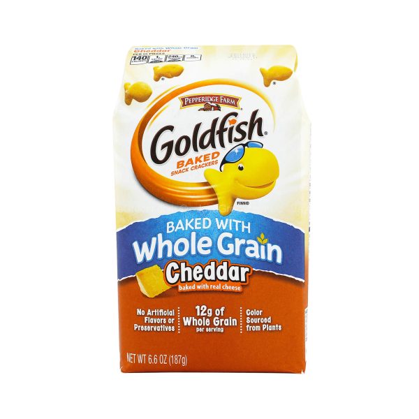 Pepperidge Farm Goldfish Baked Snack Crackers Baked with Whole Grain and Cheddar 187g Online now