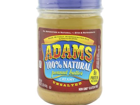 Adams Unsalted Creamy Peanut Butter 454g Supply