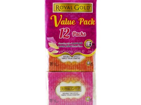 Royal Gold Twin Tone Interleaf Soft Pack Tissue 50sheets x 12packs For Discount