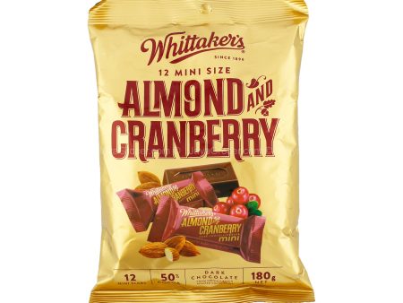 Whittakers Mini Almond and Cranberry Chocolate Bar Sharebag 180g Cheap