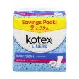 Kotex Daily Fresh Regular Unscented Liners 32pcs x 2 Online now