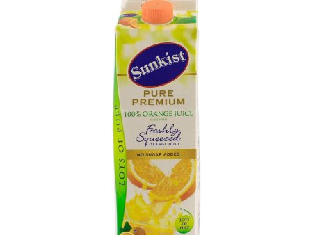 Sunkist Pure Premium 100% Orange Juice With Pulp 1L Cheap