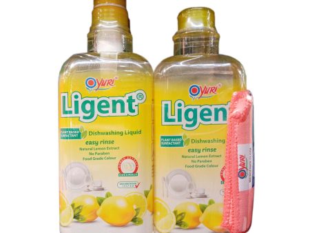 Yuri Ligent Anti-Bacterial Dishwashing Detergent Lemon 1L x 2 Discount