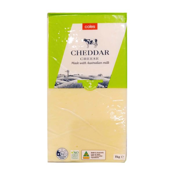 Coles Cheddar Cheese Block 1kg Hot on Sale