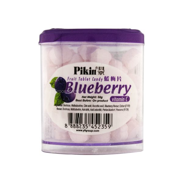 Pikin Blueberry Fruit Tablet Candy 50g Online now