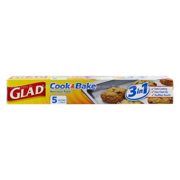 Glad Bake Non-Stick Baking and Cooking Paper 5m x 30cm 1pack Online now