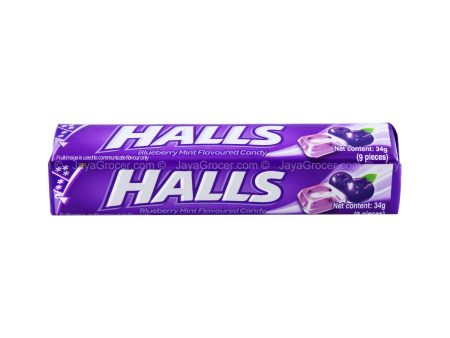 Halls Blueberry Mint Flavoured Candy 34g For Cheap