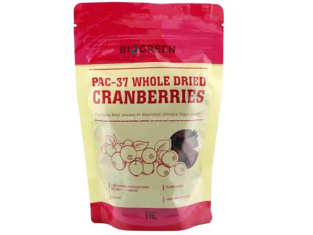 Biogreen Pac-37 Whole Dried Cranberries 170g For Discount