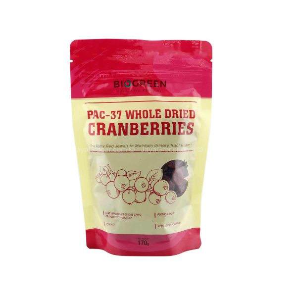 Biogreen Pac-37 Whole Dried Cranberries 170g For Discount